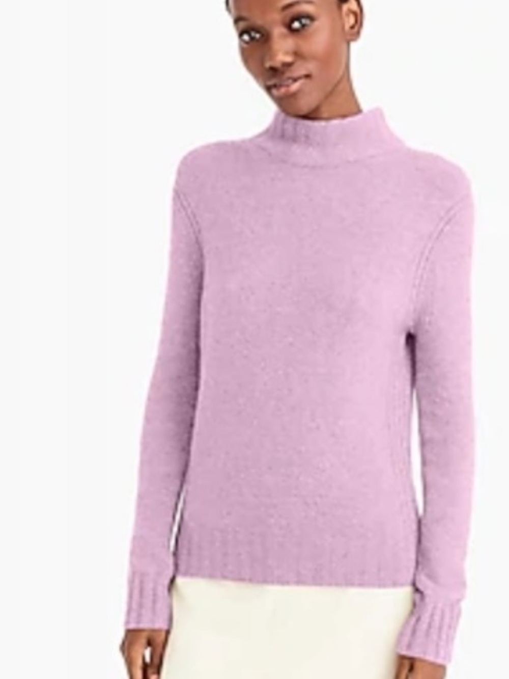 J. Crew point sur | merino blend mock neck sweater lilac